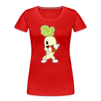 Radieschen Basketballspieler Basketball - Frauen Premium Bio T-Shirt - Rot - Vorne - Mia (176cm)