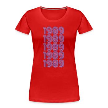 Motorcycle 1989 - Women's Premium Organic T-Shirt - red - Front - Mia (176cm)