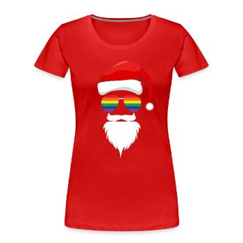 Santa Claus with sunglasses LGBTQ movement - Women's Premium Organic T-Shirt - red - Front - Mia (176cm)