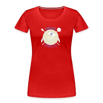 pirate spirituel blanc - T-shirt bio Premium Femme - rouge - Devant - Mia (176cm)