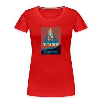Cryptoriot - T-shirt bio Premium Femme - rouge - Devant - Mia (176cm)