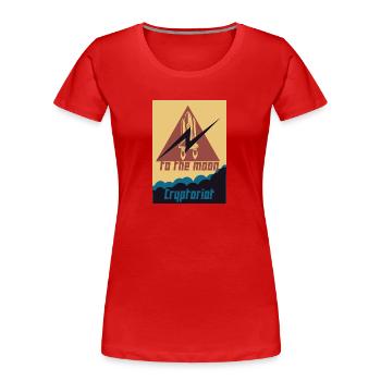 Cryptoriot - T-shirt bio Premium Femme - rouge - Devant - Mia (176cm)