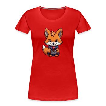 fieser fuchs - Frauen Premium Bio T-Shirt - Rot - Vorne - Mia (176cm)