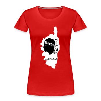 Île de Corse avec carte de France avec tête de pirate - T-shirt bio Premium Femme - rouge - Devant - Mia (176cm)