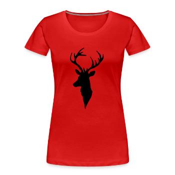 Cerf - T-shirt bio Premium Femme - rouge - Devant - Mia (176cm)