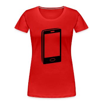 Handy symbol - Frauen Premium Bio T-Shirt - Rot - Vorne - Mia (176cm)