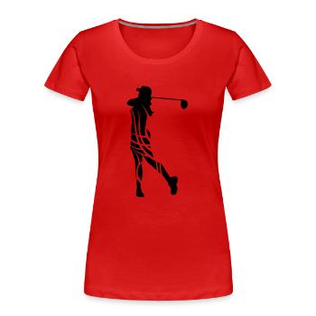 Golf female tribal eu - Women's Premium Organic T-Shirt - red - Front - Mia (176cm)