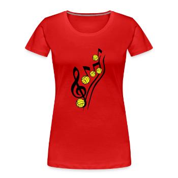 score music volleyball note cle ball - Women's Premium Organic T-Shirt - red - Front - Mia (176cm)