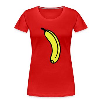 Banana - Frauen Premium Bio T-Shirt - Rot - Vorne - Mia (176cm)
