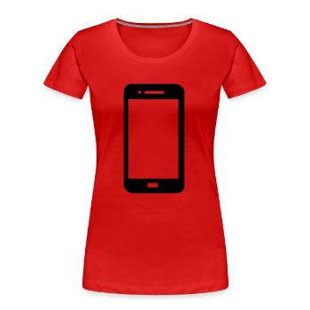 Mobile Phone Vektor - Frauen Premium Bio T-Shirt - Rot - Vorne - Mia (176cm)