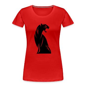 panther - Frauen Premium Bio T-Shirt - Rot - Vorne - Mia (176cm)