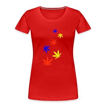 Hanf Blatt Icon - Frauen Premium Bio T-Shirt - Rot - Vorne - Mia (176cm)