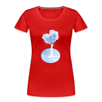 Das Herz des Ozeans - Frauen Premium Bio T-Shirt - Rot - Vorne - Mia (176cm)