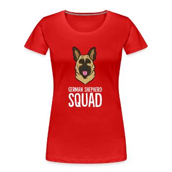 Berger allemand - German Shepherd Squad - T-shirt bio Premium Femme - rouge - Devant - Mia (176cm)