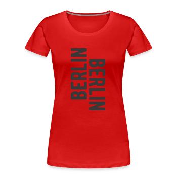 Berlin lettering Berlin Berlin slogan - Women's Premium Organic T-Shirt - red - Front - Mia (176cm)