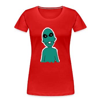 Alien - Women's Premium Organic T-Shirt - red - Front - Mia (176cm)