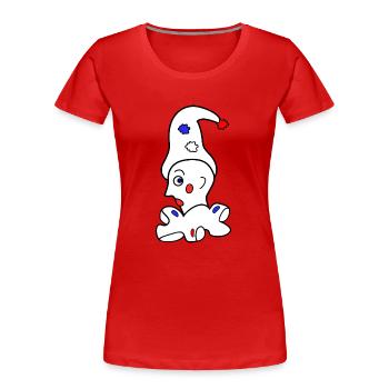 Harlekin 2 - Frauen Premium Bio T-Shirt - Rot - Vorne - Mia (176cm)