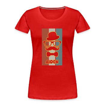 Name Aiden - Frauen Premium Bio T-Shirt - Rot - Vorne - Mia (176cm)