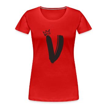 V - Frauen Premium Bio T-Shirt - Rot - Vorne - Mia (176cm)