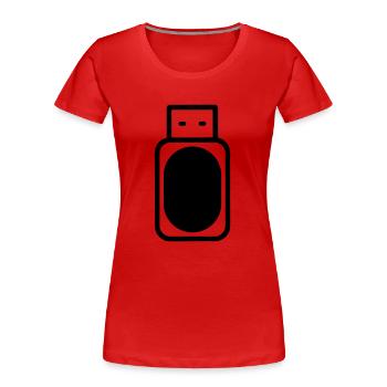 USB-Stick - Frauen Premium Bio T-Shirt - Rot - Vorne - Mia (176cm)