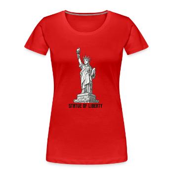 Freiheitsstatue - Frauen Premium Bio T-Shirt - Rot - Vorne - Mia (176cm)