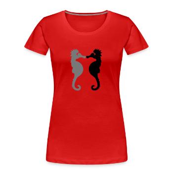seepferdchen - Frauen Premium Bio T-Shirt - Rot - Vorne - Mia (176cm)