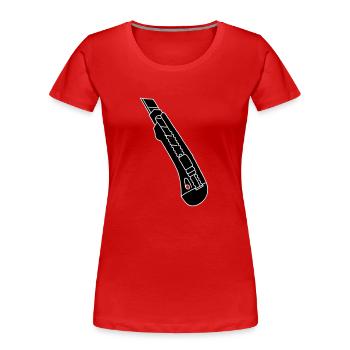 CUTTER Teppichmesser 2 - Frauen Premium Bio T-Shirt - Rot - Vorne - Mia (176cm)