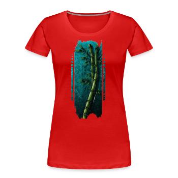 Tranquil Bamboo Grove - Women's Premium Organic T-Shirt - red - Front - Mia (176cm)