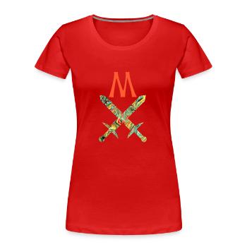 épées croisées e 200 m - T-shirt bio Premium Femme - rouge - Devant - Mia (176cm)