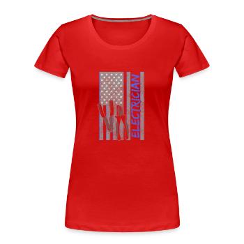 Electricité Craft Installateur Lightning - T-shirt bio Premium Femme - rouge - Devant - Mia (176cm)