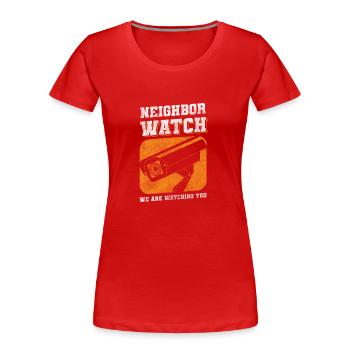 Colocataire du Village de l’amitié des voisins - T-shirt bio Premium Femme - rouge - Devant - Mia (176cm)