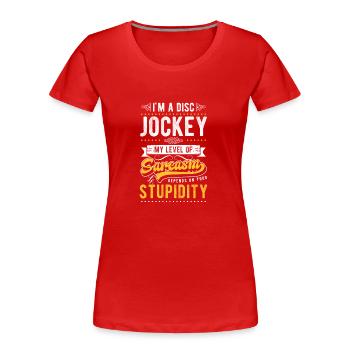 DJ Club Electro - Frauen Premium Bio T-Shirt - Rot - Vorne - Mia (176cm)