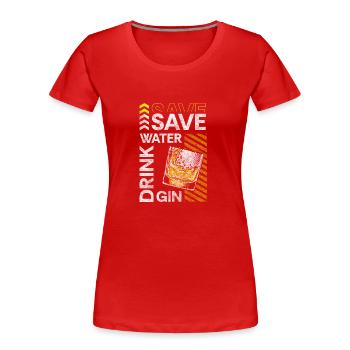 getränke absturz - Frauen Premium Bio T-Shirt - Rot - Vorne - Mia (176cm)