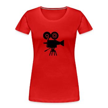 Camera - T-shirt bio Premium Femme - rouge - Devant - Mia (176cm)