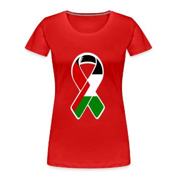 Free palestine - T-shirt bio Premium Femme - rouge - Devant - Mia (176cm)