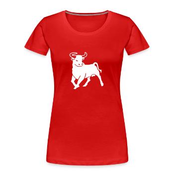 Bull - Women's Premium Organic T-Shirt - red - Front - Mia (176cm)