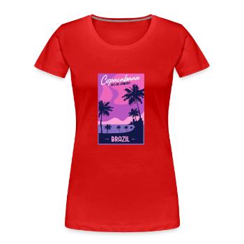 Copacabana Brasilien - Frauen Premium Bio T-Shirt - Rot - Vorne - Mia (176cm)