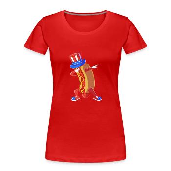 Hot Dog Imbiss - Frauen Premium Bio T-Shirt - Rot - Vorne - Mia (176cm)