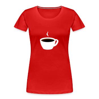 Kaffeetasse - Frauen Premium Bio T-Shirt - Rot - Vorne - Mia (176cm)