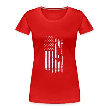 Gymnast American Flag Gymnastics Tumbling Gift - Frauen Premium Bio T-Shirt - Rot - Vorne - Mia (176cm)