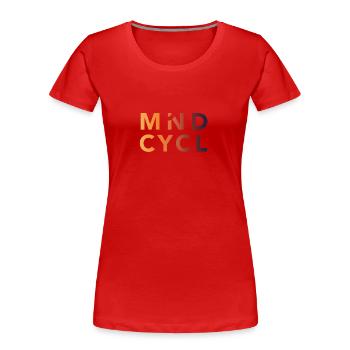 MindCycl Logo Rechteck Colour Gradient - Frauen Premium Bio T-Shirt - Rot - Vorne - Mia (176cm)