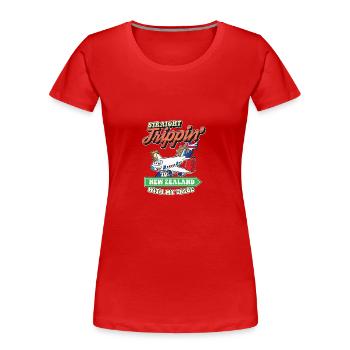 Straight Trippin' To New Zealand With My Tribe - Women's Premium Organic T-Shirt - red - Front - Mia (176cm)