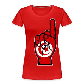 Tunesien Flagge Nummer 1 - Frauen Premium Bio T-Shirt - Rot - Vorne - Mia (176cm)