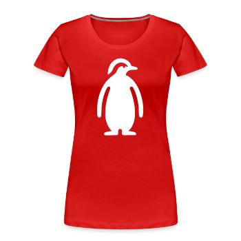 Pinguin Silhouette Elegantes Design - Frauen Premium Bio T-Shirt - Rot - Vorne - Mia (176cm)