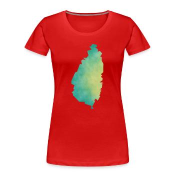 Saint Lucia - Frauen Premium Bio T-Shirt - Rot - Vorne - Mia (176cm)