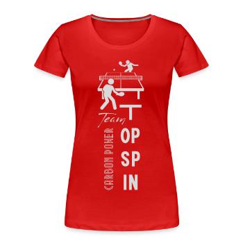 Tischtennis Teamgeist - Frauen Premium Bio T-Shirt - Rot - Vorne - Mia (176cm)