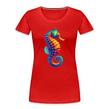 Seahorse - Women's Premium Organic T-Shirt - red - Front - Mia (176cm)