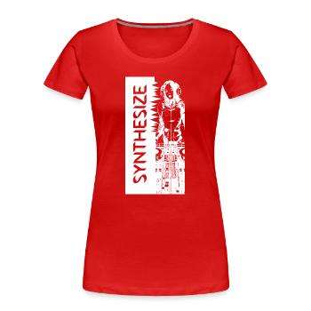 Synth White - Women's Premium Organic T-Shirt - red - Front - Mia (176cm)