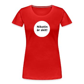 Nikotin ist Scheiße (Weißer Kreis) - Frauen Premium Bio T-Shirt - Rot - Vorne - Mia (176cm)