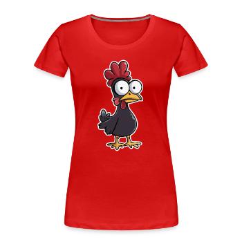Crazy Chicken Chicken Easter - Women's Premium Organic T-Shirt - red - Front - Mia (176cm)